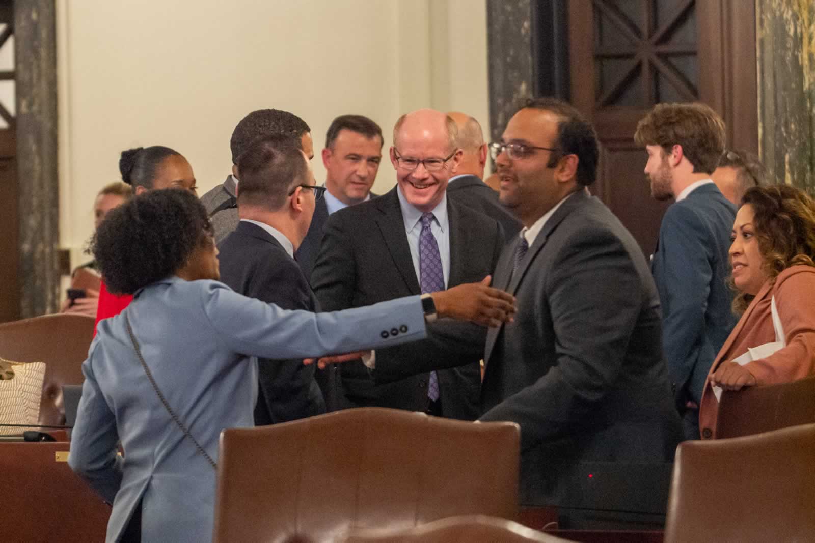 Illinois Senate celebrating passing budget