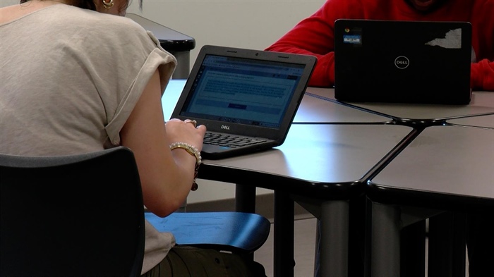 student with laptop