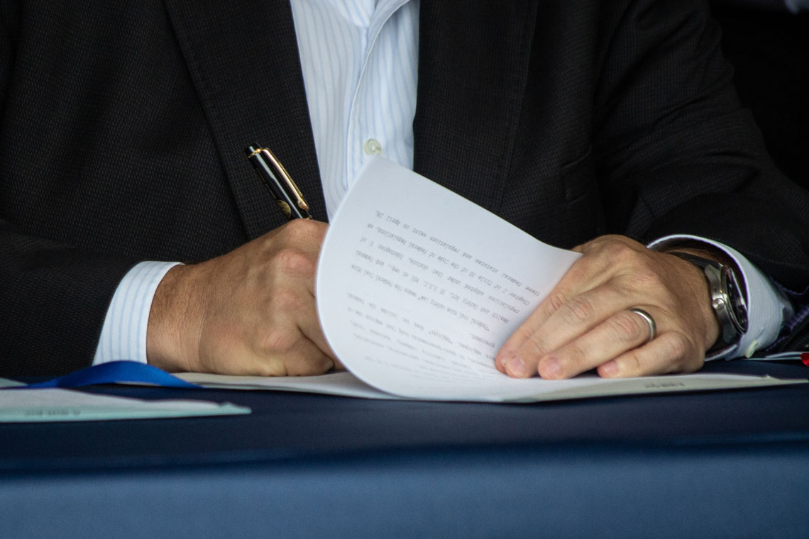 Illinois Governor JB Pritzker signs the Children's Social Media Safety Act, a bill designed to limit children's access to "addictive" social media algorithms (Ben Szalinski/Capitol News Illinois)